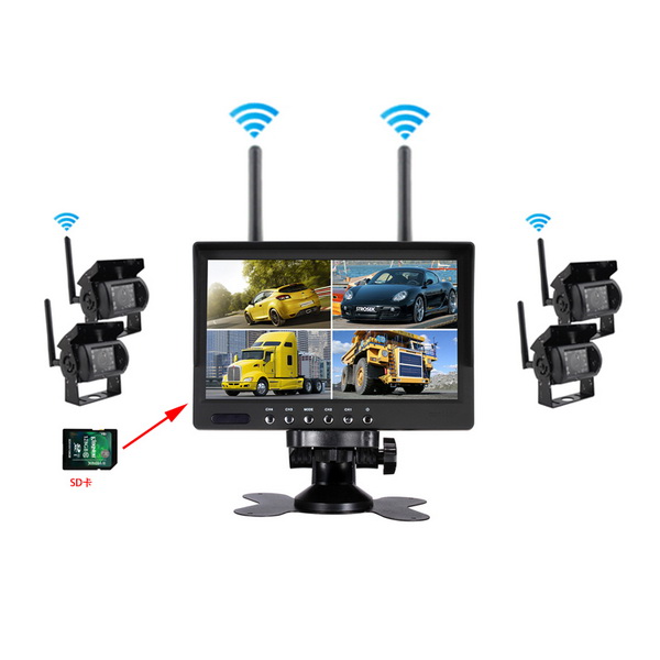 2.4G Wireless Digital 4 Channel CCTV Monitor recording cameras